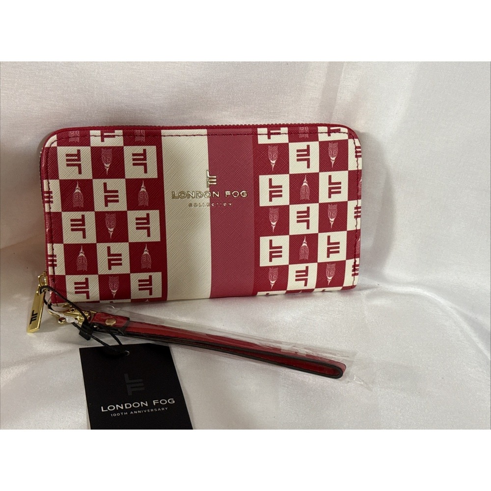 London Fog Adalia Zip Around Wallet Brick w/ Wristlet NWT MSRP $48